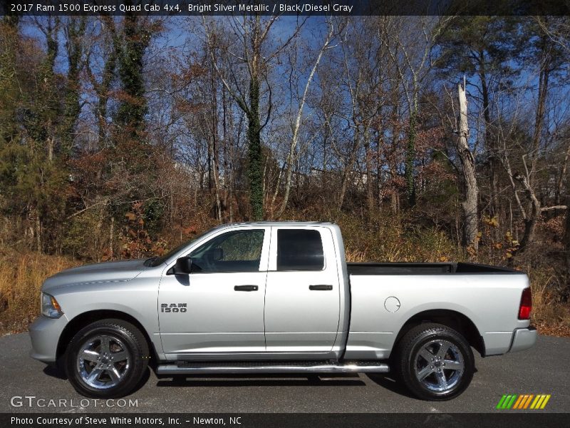 Bright Silver Metallic / Black/Diesel Gray 2017 Ram 1500 Express Quad Cab 4x4