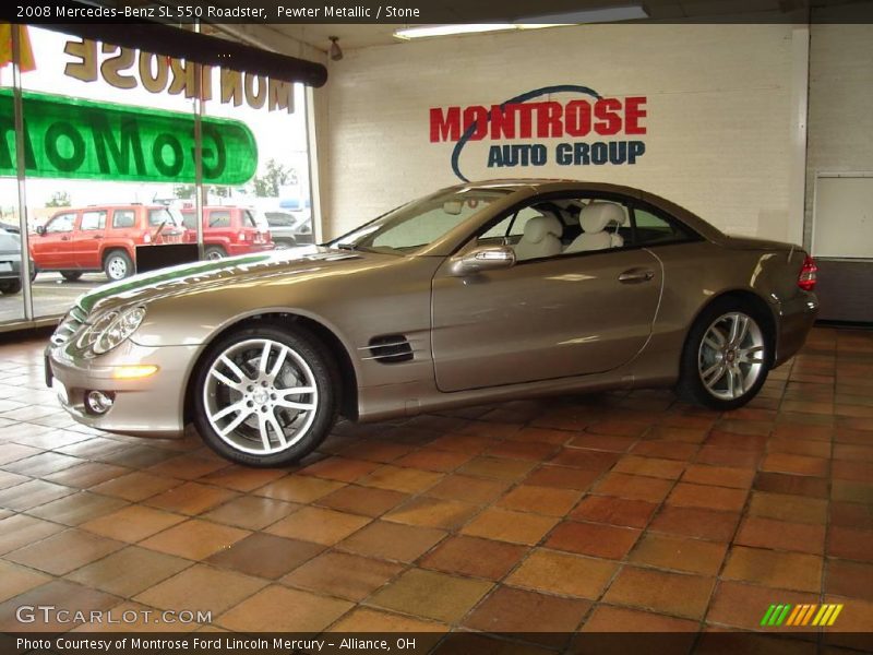 Pewter Metallic / Stone 2008 Mercedes-Benz SL 550 Roadster