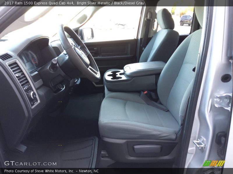 Bright Silver Metallic / Black/Diesel Gray 2017 Ram 1500 Express Quad Cab 4x4