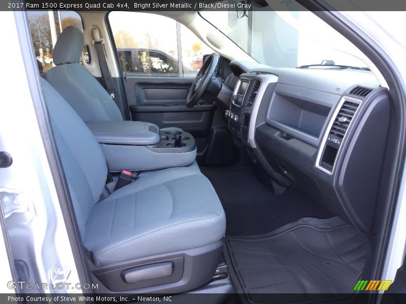 Bright Silver Metallic / Black/Diesel Gray 2017 Ram 1500 Express Quad Cab 4x4