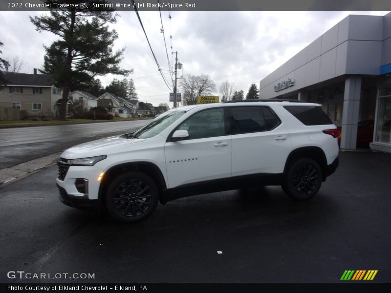 Summit White / Jet Black/­Spice Red 2022 Chevrolet Traverse RS