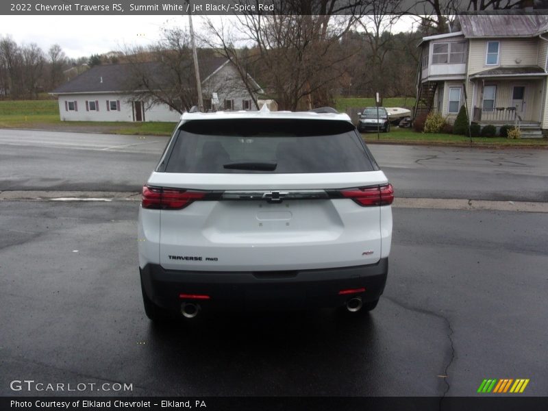 Summit White / Jet Black/­Spice Red 2022 Chevrolet Traverse RS