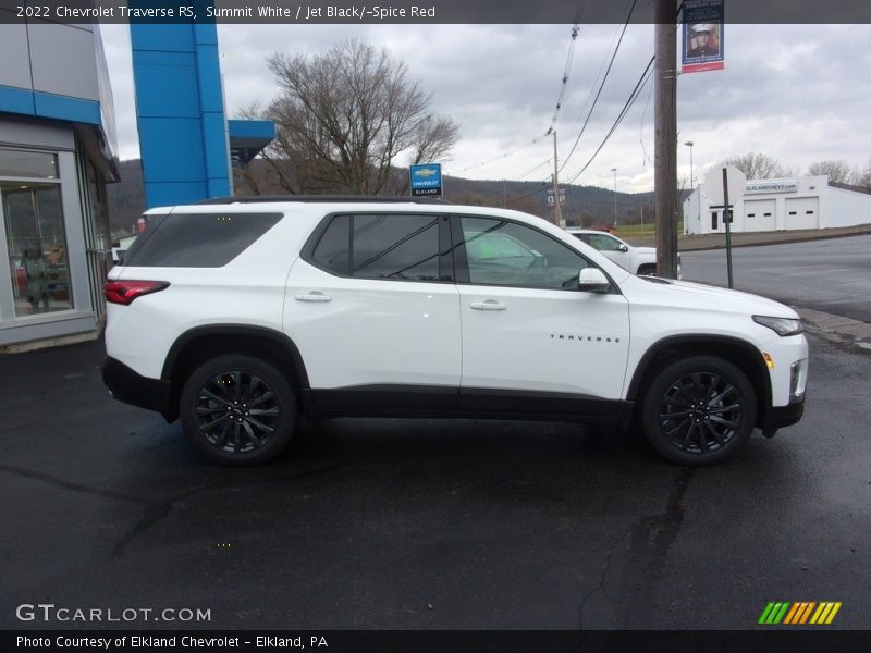 Summit White / Jet Black/­Spice Red 2022 Chevrolet Traverse RS