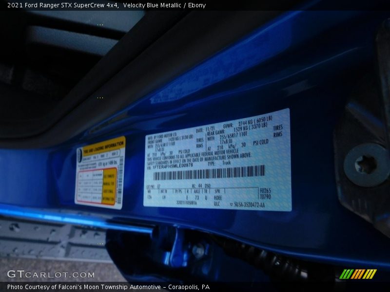 Velocity Blue Metallic / Ebony 2021 Ford Ranger STX SuperCrew 4x4