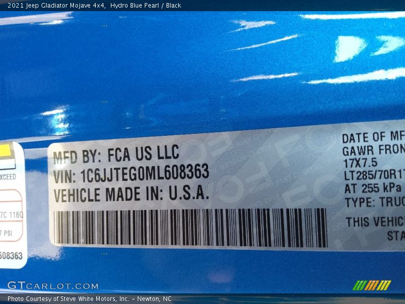 Hydro Blue Pearl / Black 2021 Jeep Gladiator Mojave 4x4