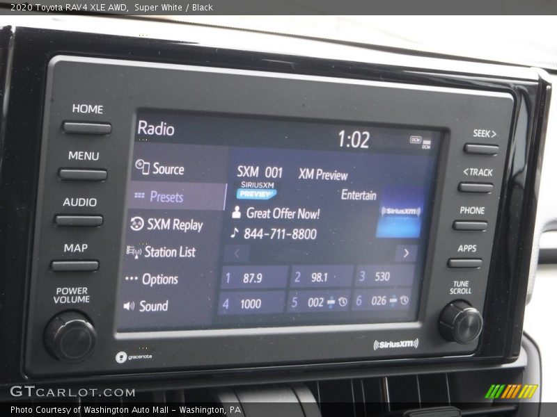 Super White / Black 2020 Toyota RAV4 XLE AWD