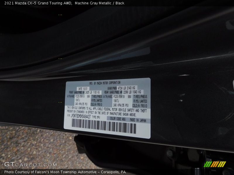 Machine Gray Metallic / Black 2021 Mazda CX-5 Grand Touring AWD