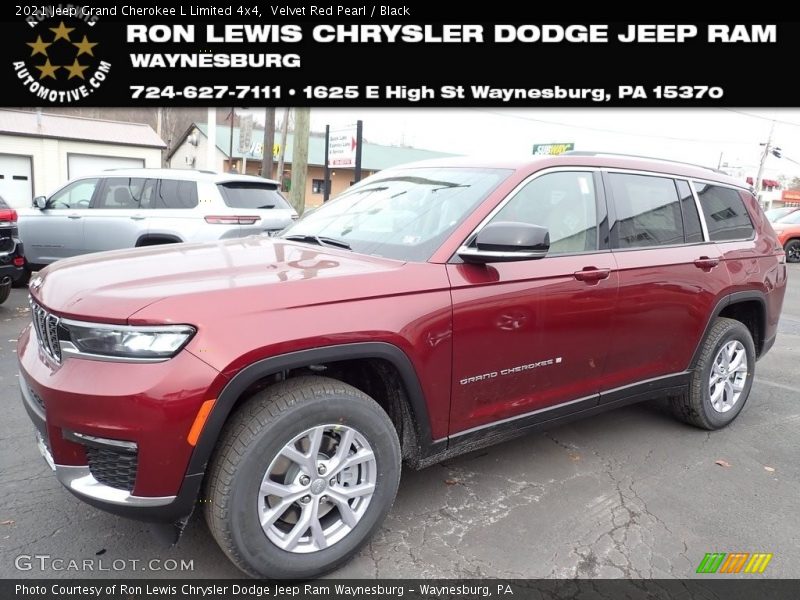 Velvet Red Pearl / Black 2021 Jeep Grand Cherokee L Limited 4x4