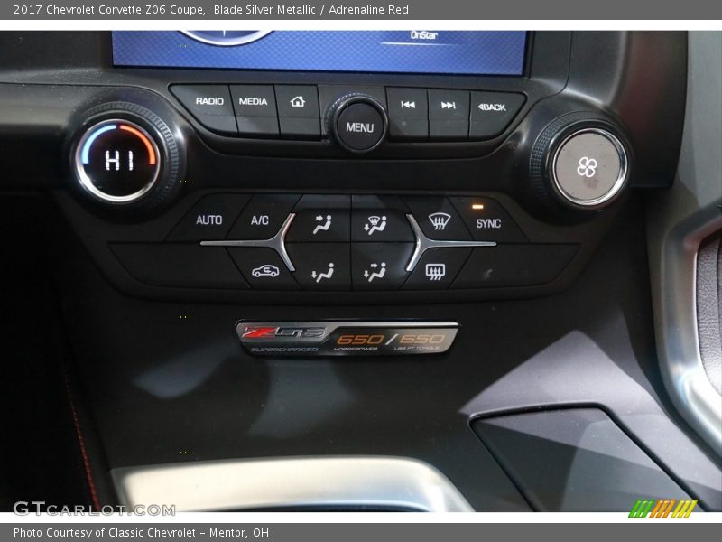 Blade Silver Metallic / Adrenaline Red 2017 Chevrolet Corvette Z06 Coupe