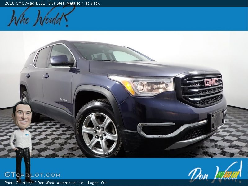 Blue Steel Metallic / Jet Black 2018 GMC Acadia SLE
