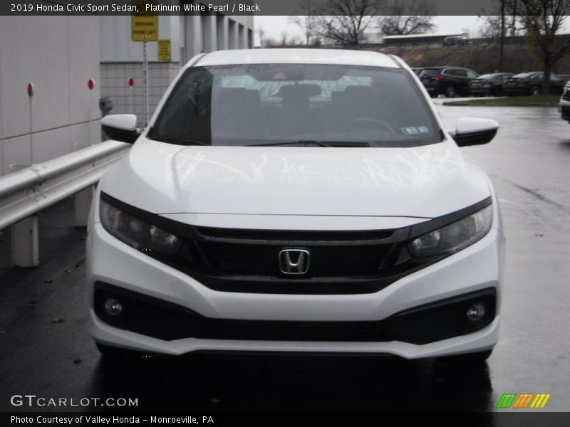 Platinum White Pearl / Black 2019 Honda Civic Sport Sedan