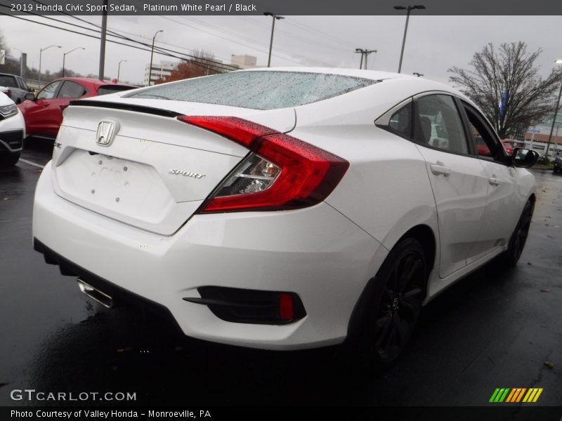 Platinum White Pearl / Black 2019 Honda Civic Sport Sedan