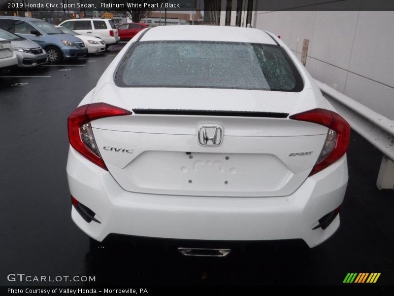Platinum White Pearl / Black 2019 Honda Civic Sport Sedan