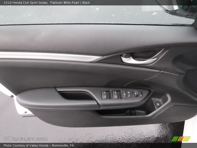 Platinum White Pearl / Black 2019 Honda Civic Sport Sedan