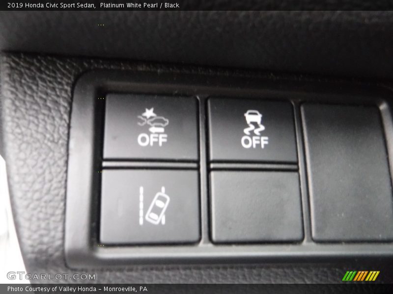 Platinum White Pearl / Black 2019 Honda Civic Sport Sedan