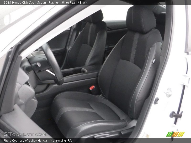 Platinum White Pearl / Black 2019 Honda Civic Sport Sedan