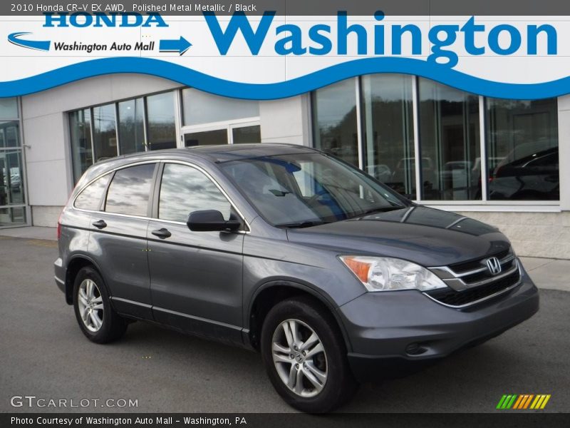 Polished Metal Metallic / Black 2010 Honda CR-V EX AWD