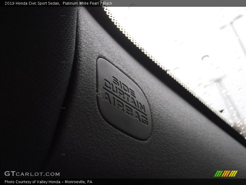 Platinum White Pearl / Black 2019 Honda Civic Sport Sedan