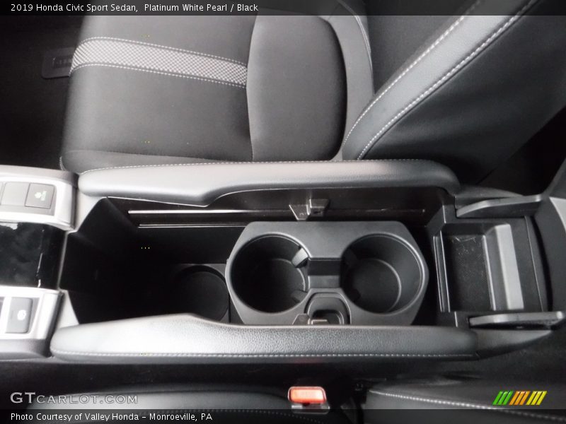 Platinum White Pearl / Black 2019 Honda Civic Sport Sedan