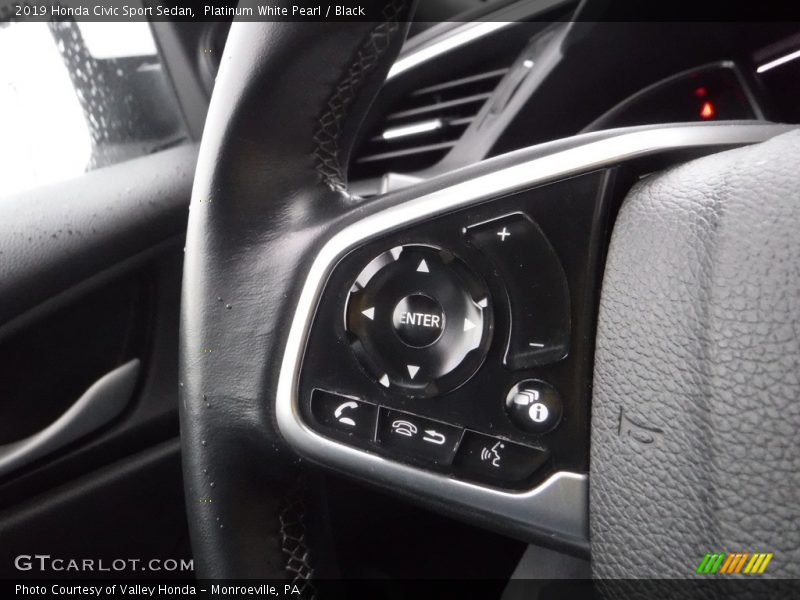 Platinum White Pearl / Black 2019 Honda Civic Sport Sedan