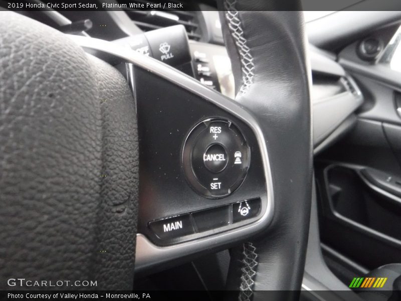 Platinum White Pearl / Black 2019 Honda Civic Sport Sedan