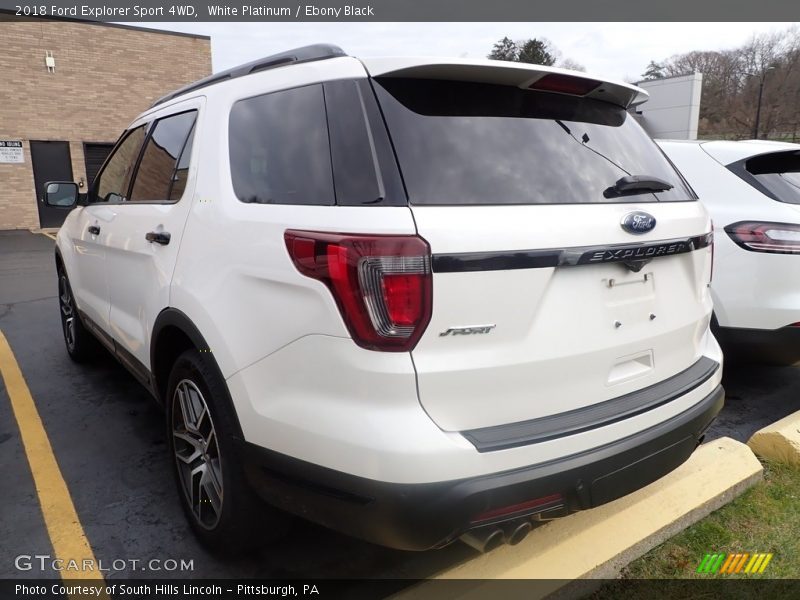 White Platinum / Ebony Black 2018 Ford Explorer Sport 4WD