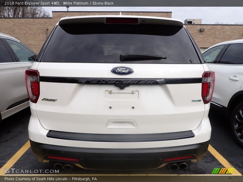 White Platinum / Ebony Black 2018 Ford Explorer Sport 4WD
