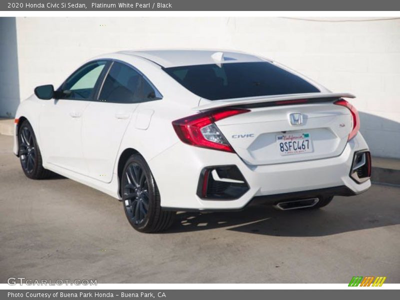 Platinum White Pearl / Black 2020 Honda Civic Si Sedan
