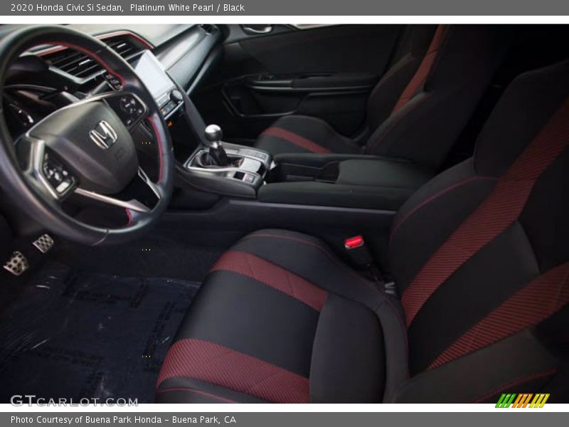 Platinum White Pearl / Black 2020 Honda Civic Si Sedan