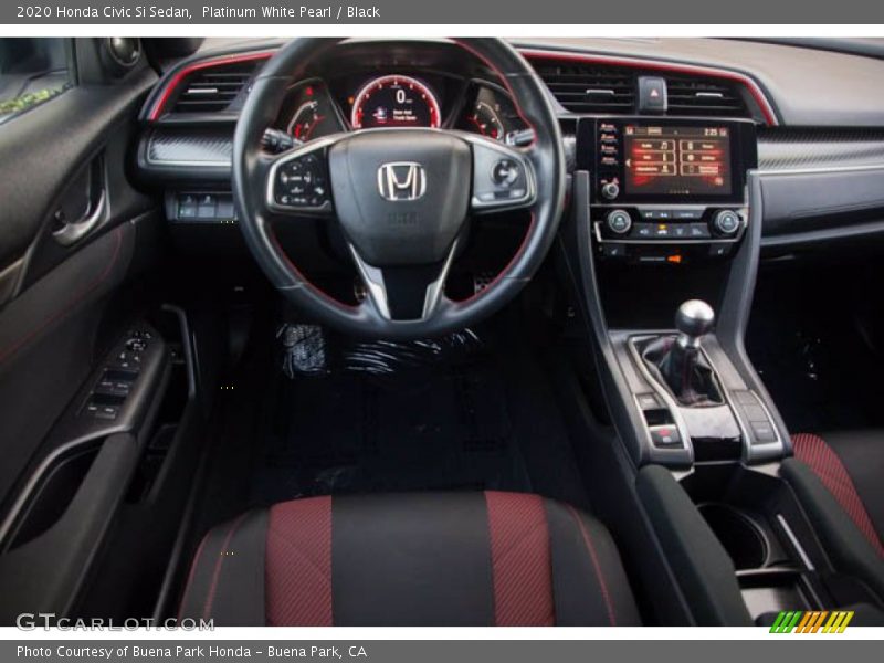 Platinum White Pearl / Black 2020 Honda Civic Si Sedan