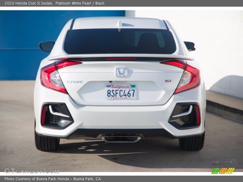 Platinum White Pearl / Black 2020 Honda Civic Si Sedan