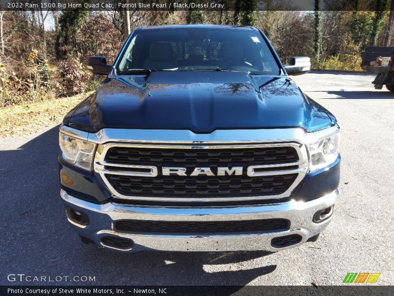 Patriot Blue Pearl / Black/Diesel Gray 2022 Ram 1500 Big Horn Quad Cab