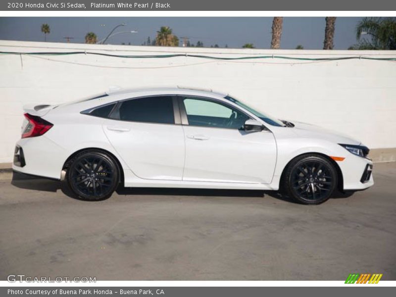 Platinum White Pearl / Black 2020 Honda Civic Si Sedan