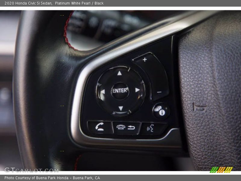 Platinum White Pearl / Black 2020 Honda Civic Si Sedan
