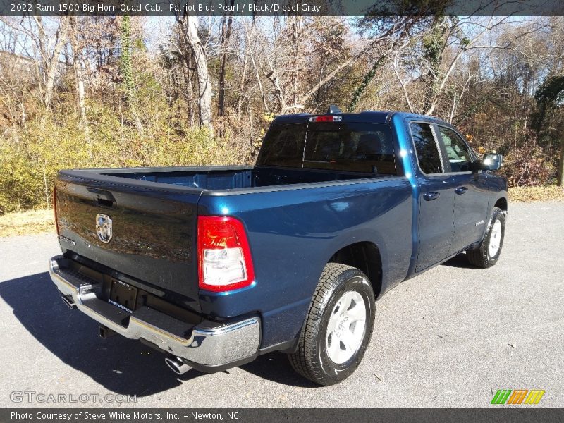 Patriot Blue Pearl / Black/Diesel Gray 2022 Ram 1500 Big Horn Quad Cab