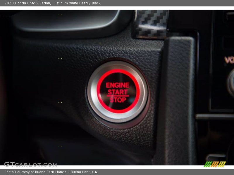 Platinum White Pearl / Black 2020 Honda Civic Si Sedan