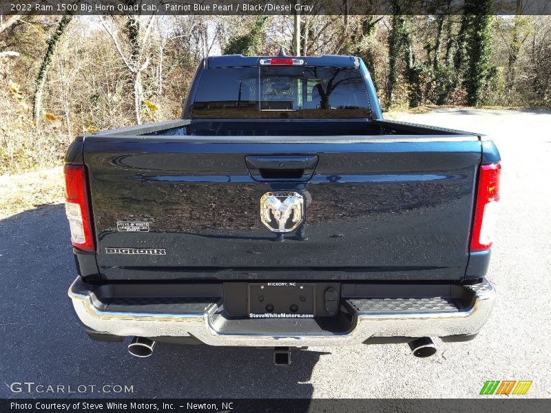Patriot Blue Pearl / Black/Diesel Gray 2022 Ram 1500 Big Horn Quad Cab