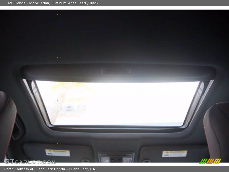 Platinum White Pearl / Black 2020 Honda Civic Si Sedan