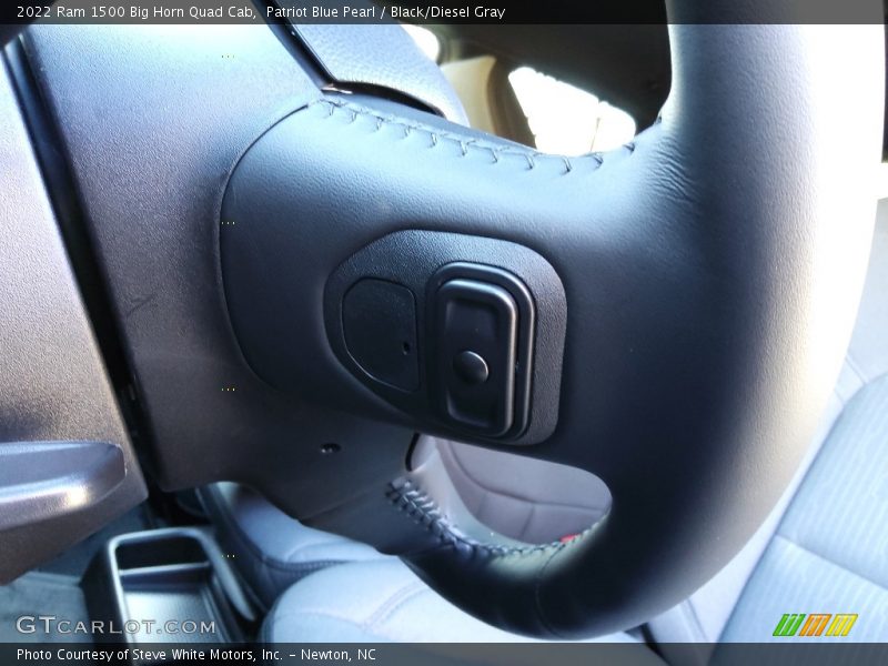 Patriot Blue Pearl / Black/Diesel Gray 2022 Ram 1500 Big Horn Quad Cab