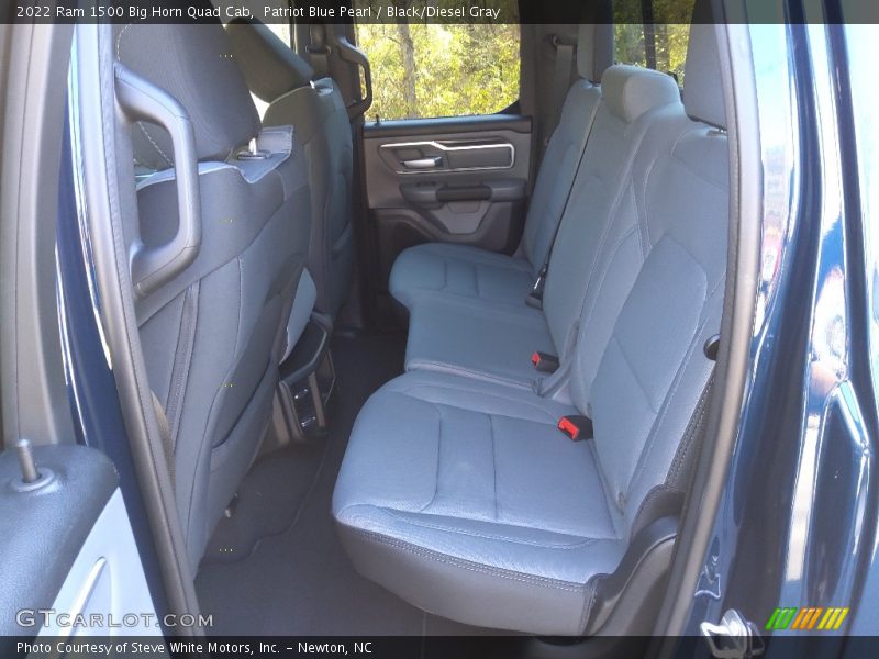 Patriot Blue Pearl / Black/Diesel Gray 2022 Ram 1500 Big Horn Quad Cab