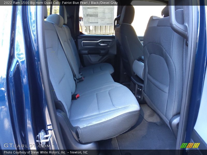 Patriot Blue Pearl / Black/Diesel Gray 2022 Ram 1500 Big Horn Quad Cab
