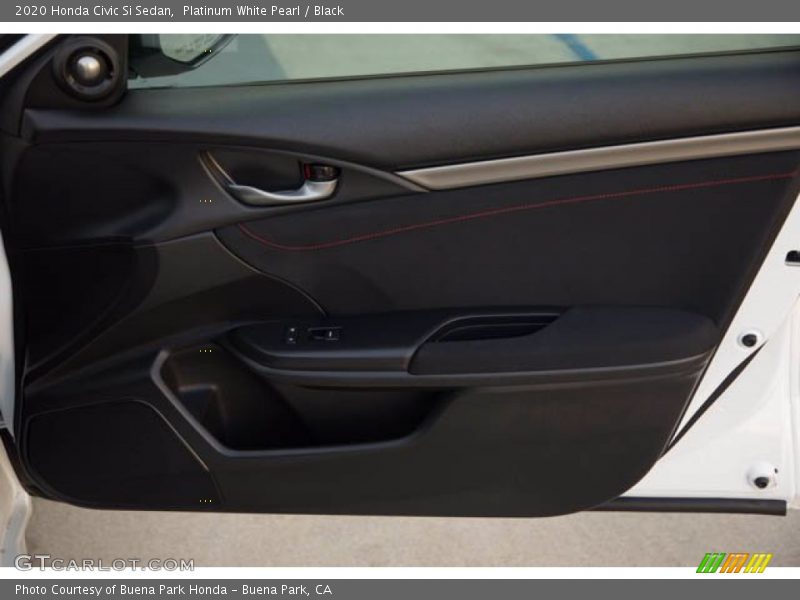 Platinum White Pearl / Black 2020 Honda Civic Si Sedan