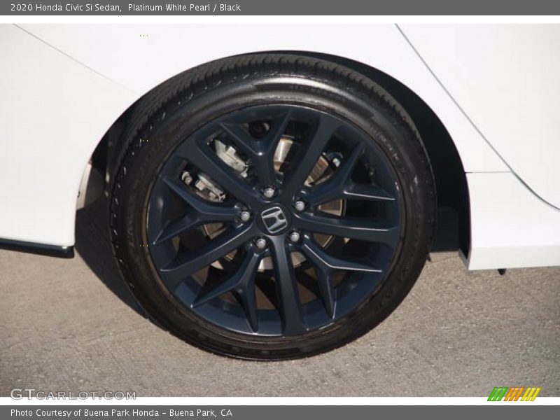 Platinum White Pearl / Black 2020 Honda Civic Si Sedan