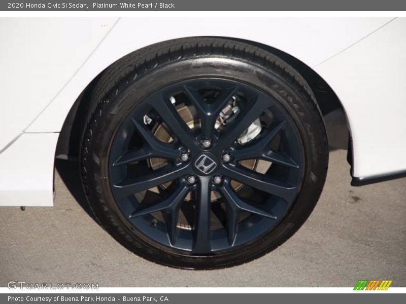 Platinum White Pearl / Black 2020 Honda Civic Si Sedan