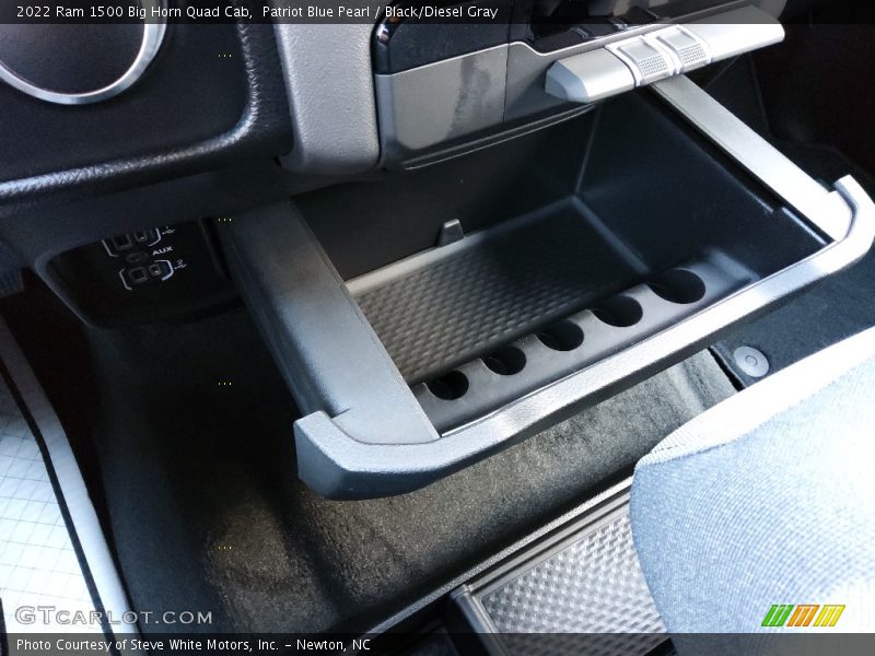 Patriot Blue Pearl / Black/Diesel Gray 2022 Ram 1500 Big Horn Quad Cab