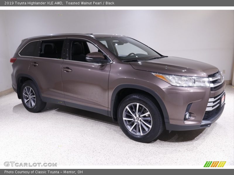 Toasted Walnut Pearl / Black 2019 Toyota Highlander XLE AWD