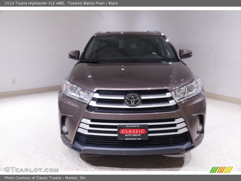 Toasted Walnut Pearl / Black 2019 Toyota Highlander XLE AWD