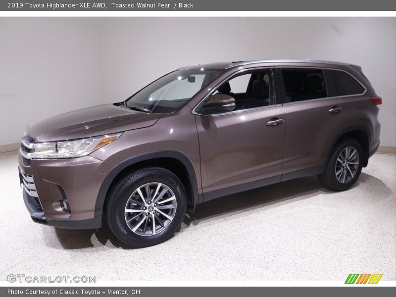 Toasted Walnut Pearl / Black 2019 Toyota Highlander XLE AWD