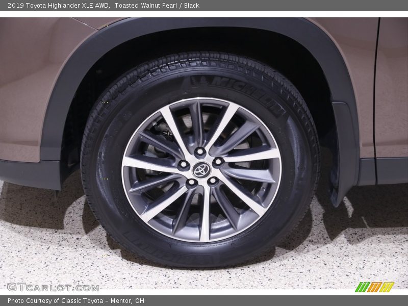 Toasted Walnut Pearl / Black 2019 Toyota Highlander XLE AWD