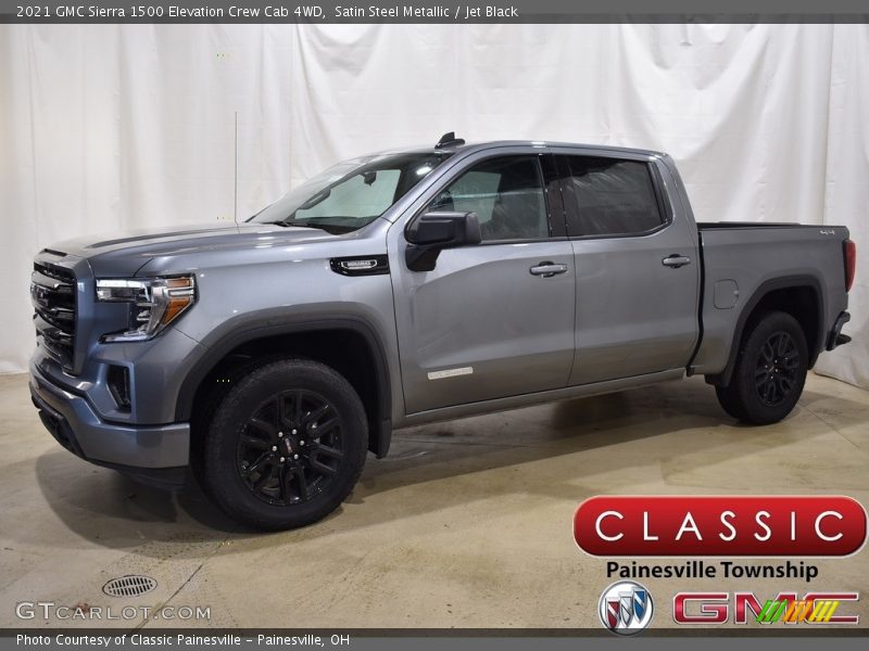 Satin Steel Metallic / Jet Black 2021 GMC Sierra 1500 Elevation Crew Cab 4WD